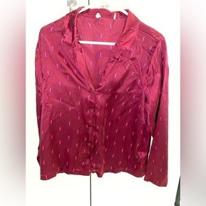 Washable Silk PJ Top in Rhododendron Lightning Bolt Print